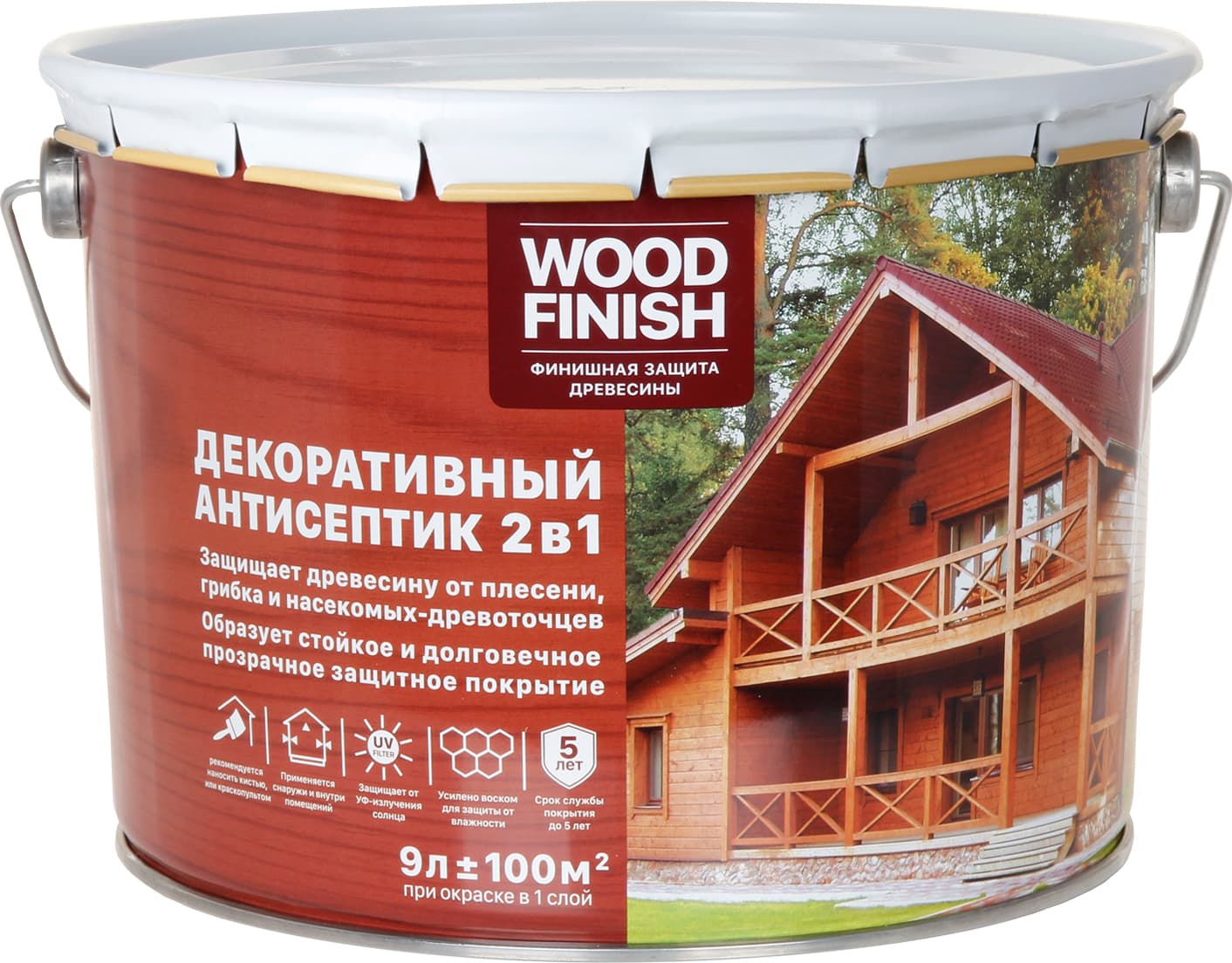 Антисептик для дерева HUSKY Wood Finish 9 л махагон декоративный — цена в  Энгельсе, купить в интернет-магазине, характеристики и отзывы, фото