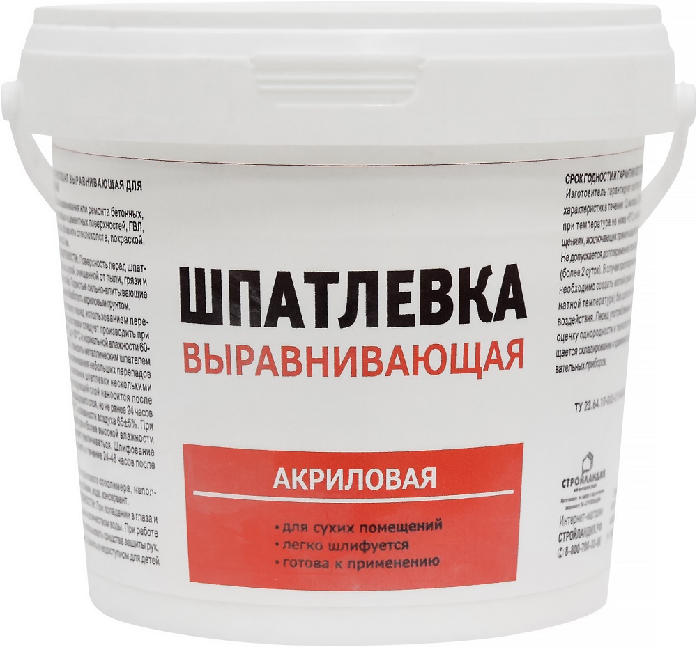 Шпатлевка акриловая выравнивающая для сухих помещений 1 кг — цена в  Энгельсе, купить в интернет-магазине, характеристики и отзывы, фото