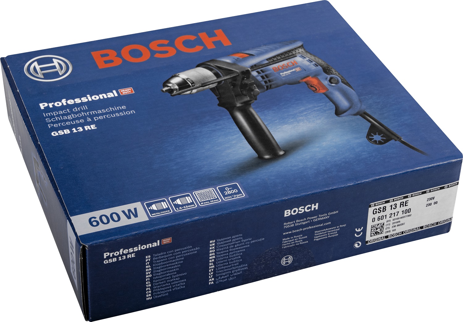 Дрель ударная сетевая BOSCH GSB 13 RE 600 Вт — цена в Энгельсе, купить в  интернет-магазине, характеристики и отзывы, фото